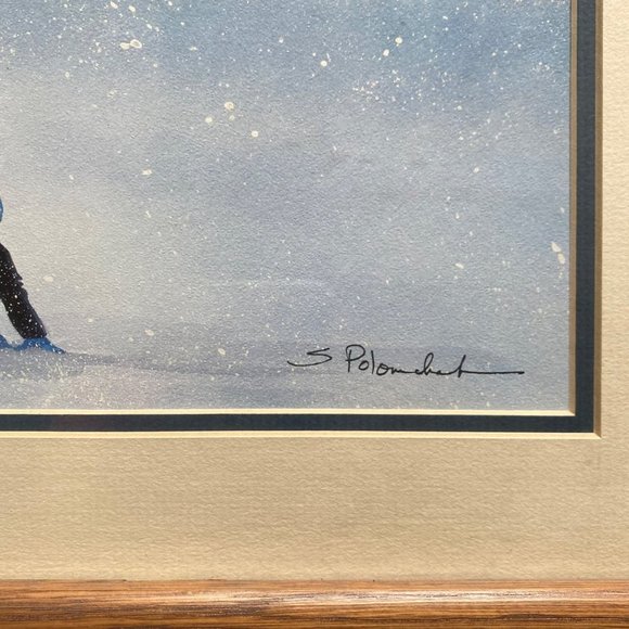 Steve Polomchak Amish Skaters Winter Skiers Lithograph Color Offset Print - Picture 6 of 10